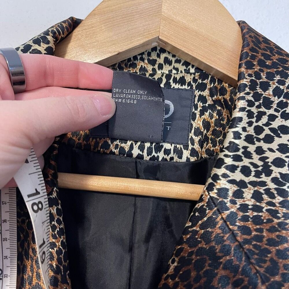Vintage Clio 2 Suit Cheetah Print Blazer Size 12 - Picture 4 of 7